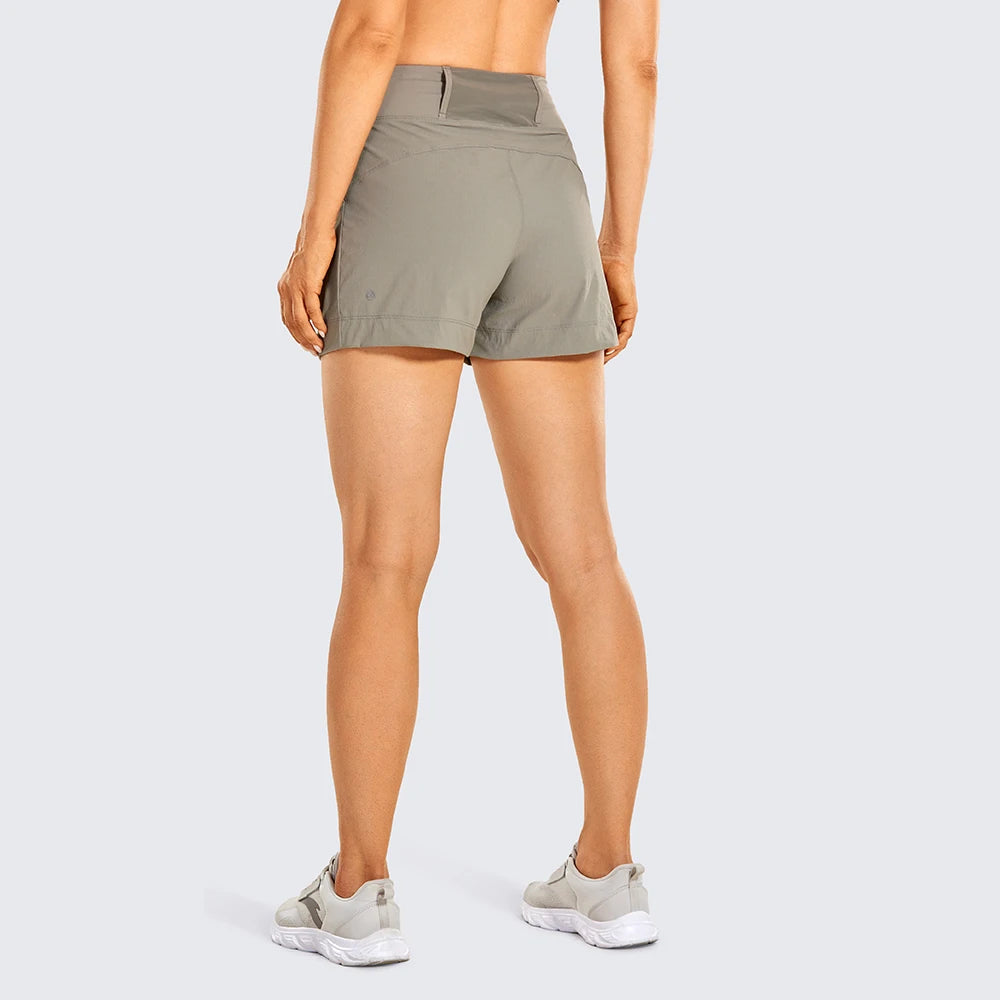 Women's Lightweight Hiking Travel Workout Shorts w/Zip Pockets