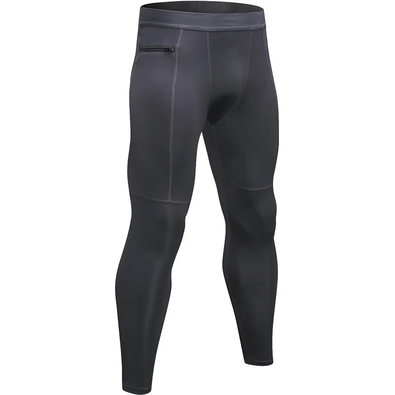 Men's Workout Fitness Compression Pants, Breathable Slim Tight