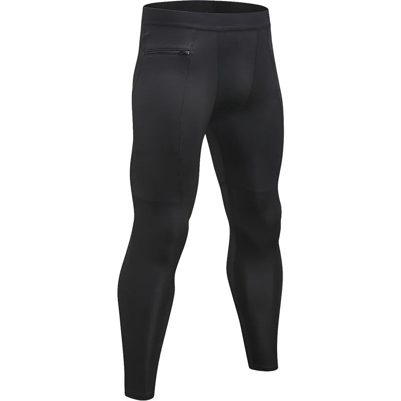 Men's Workout Fitness Compression Pants, Breathable Slim Tight