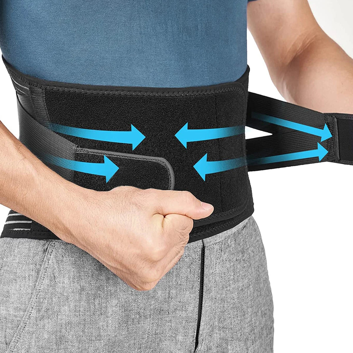 Men's Workout/Back Support Belt w/Steel Bone Bands