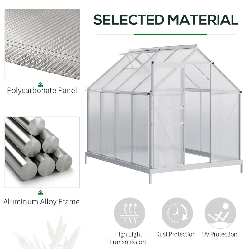 Walk-in Garden Greenhouse w/Adjustable Roof Vent, Rain Gutter