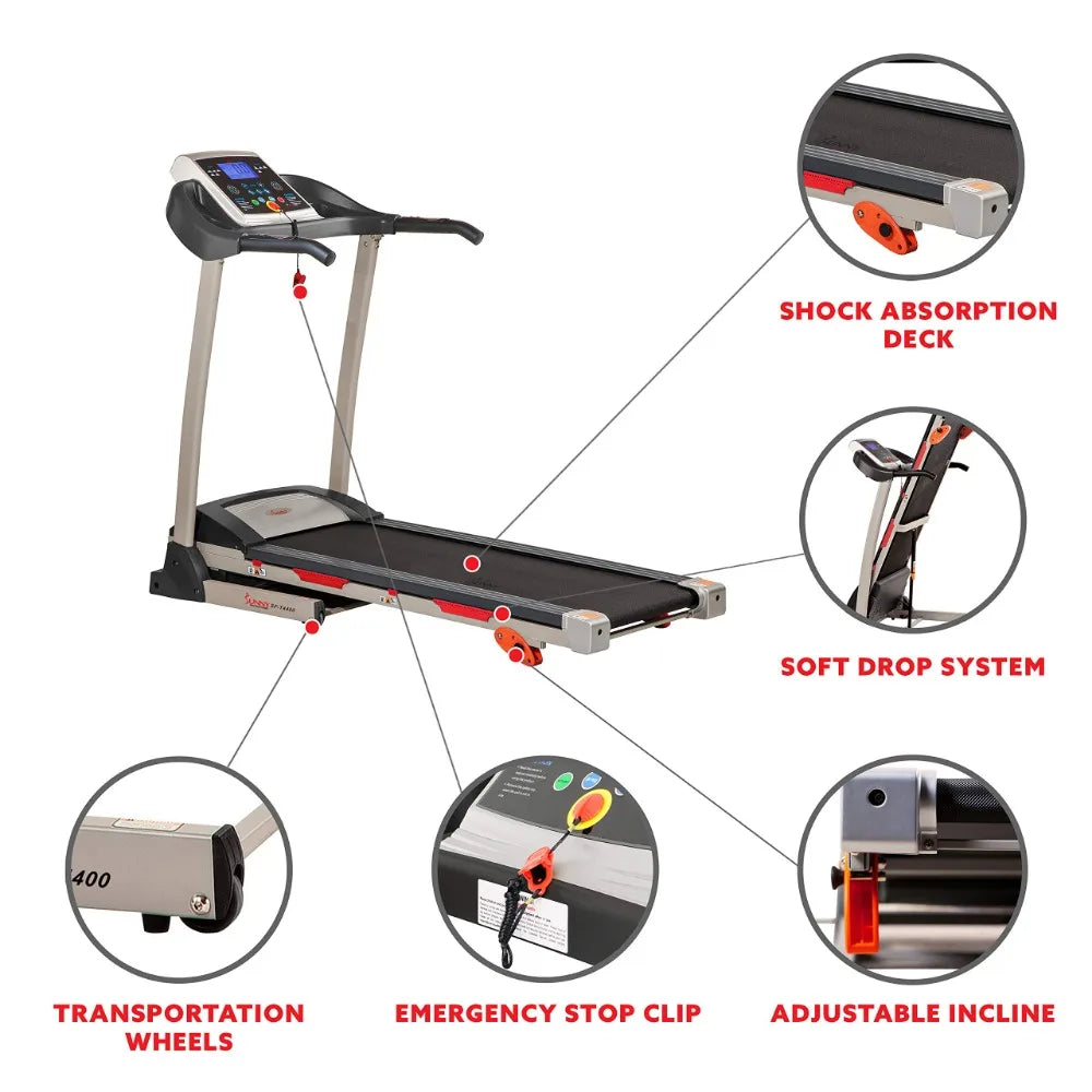 Folding Incline Treadmill w/Pulse Sensors