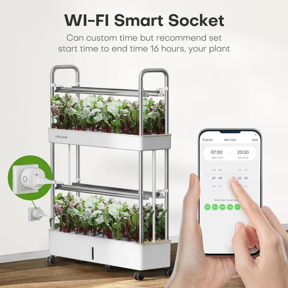 Hydroponics Growing System, 60 Pods, LED Grow Light, Plant Germination Kit