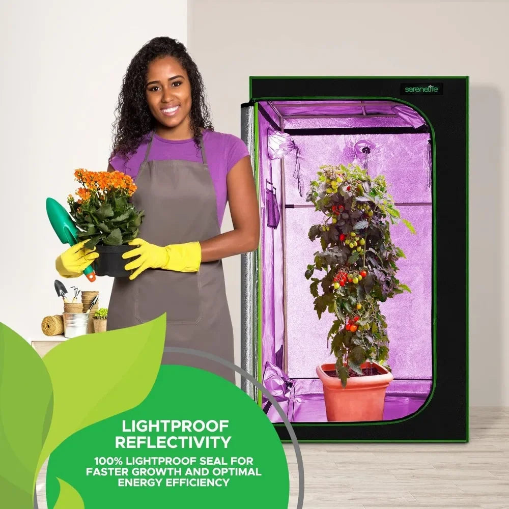 Grow Tent, High Reflective Mylar w/Multi-Chamber, Floor Tray