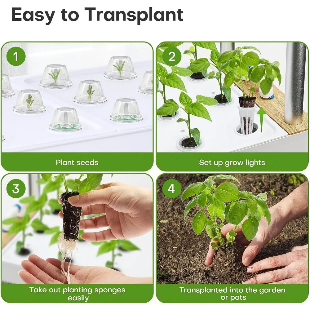 Hydroponics Growing System, 60 Pods, LED Grow Light, Plant Germination Kit