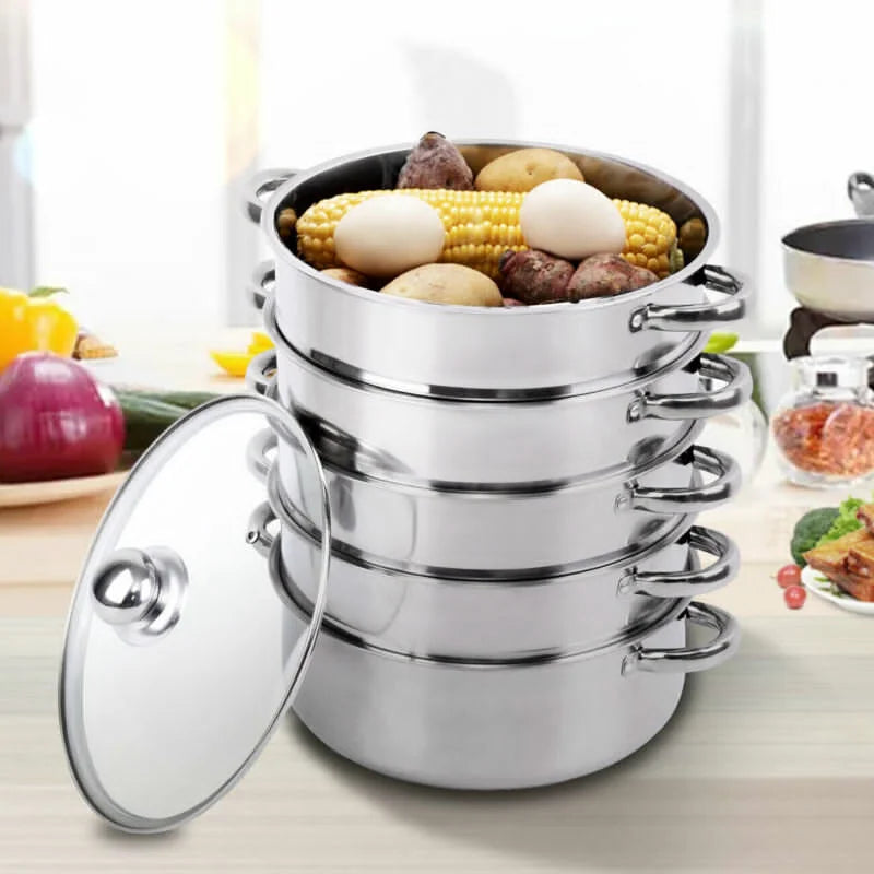 5 Tier Food Steamer Stainless Steel Set