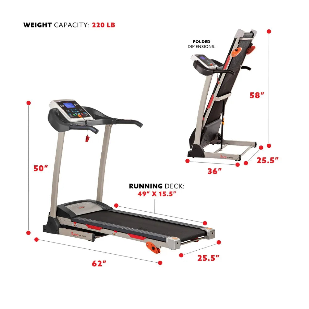 Folding Incline Treadmill w/Pulse Sensors