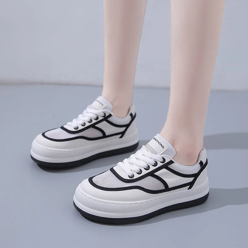 Ladies Summer Lace Up Walk/Run Casual Trainers Shoes