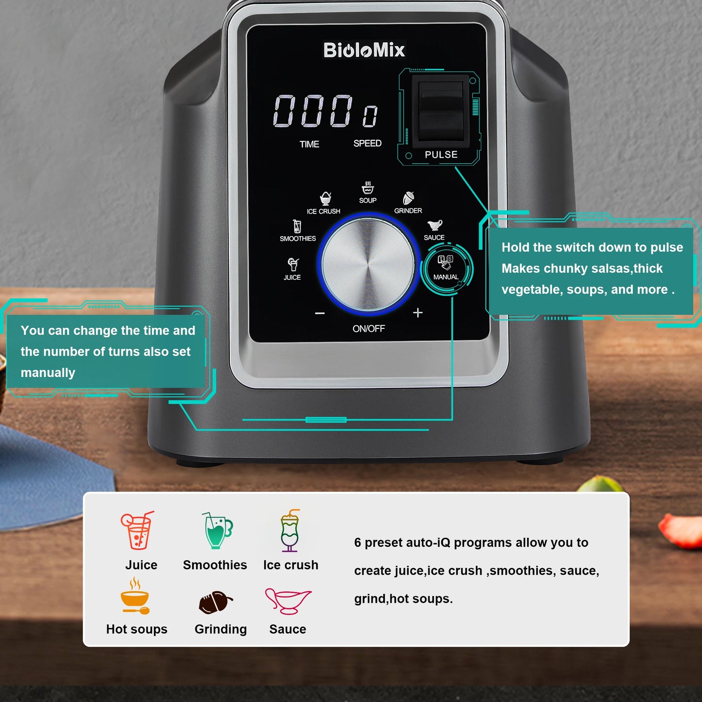 Automatic Digital Program Professional Blender, Mixer, Juicer, Food Processor
