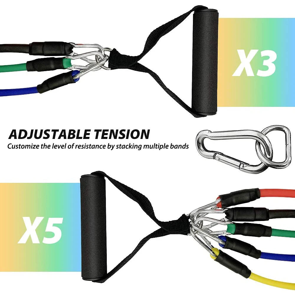 Resistance Cords for Bodybuilding, Weight Training, Fitness, 11Pcs