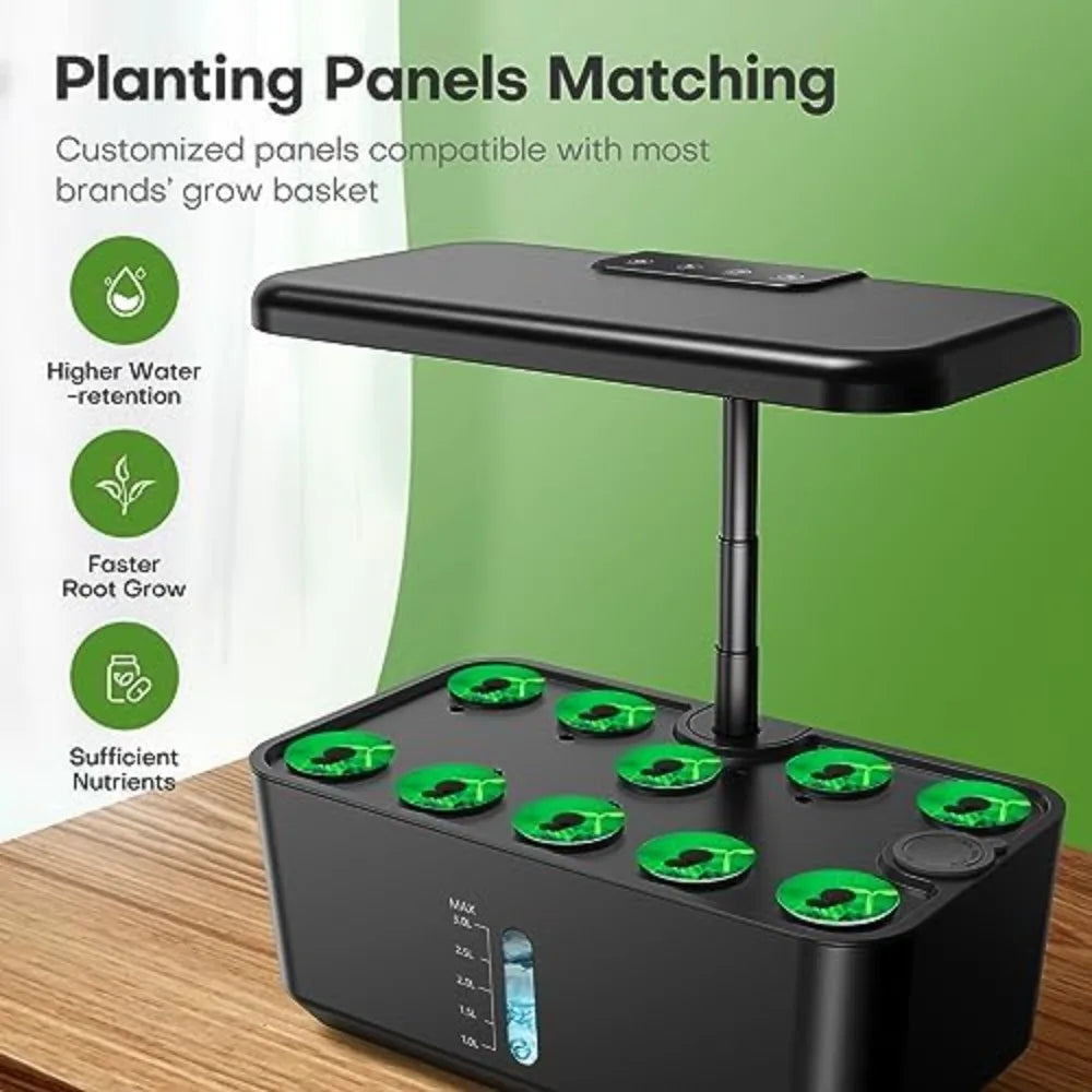 10 Pod Aeroponic Germination Kit, Herbs, Vegetables w/Lamp