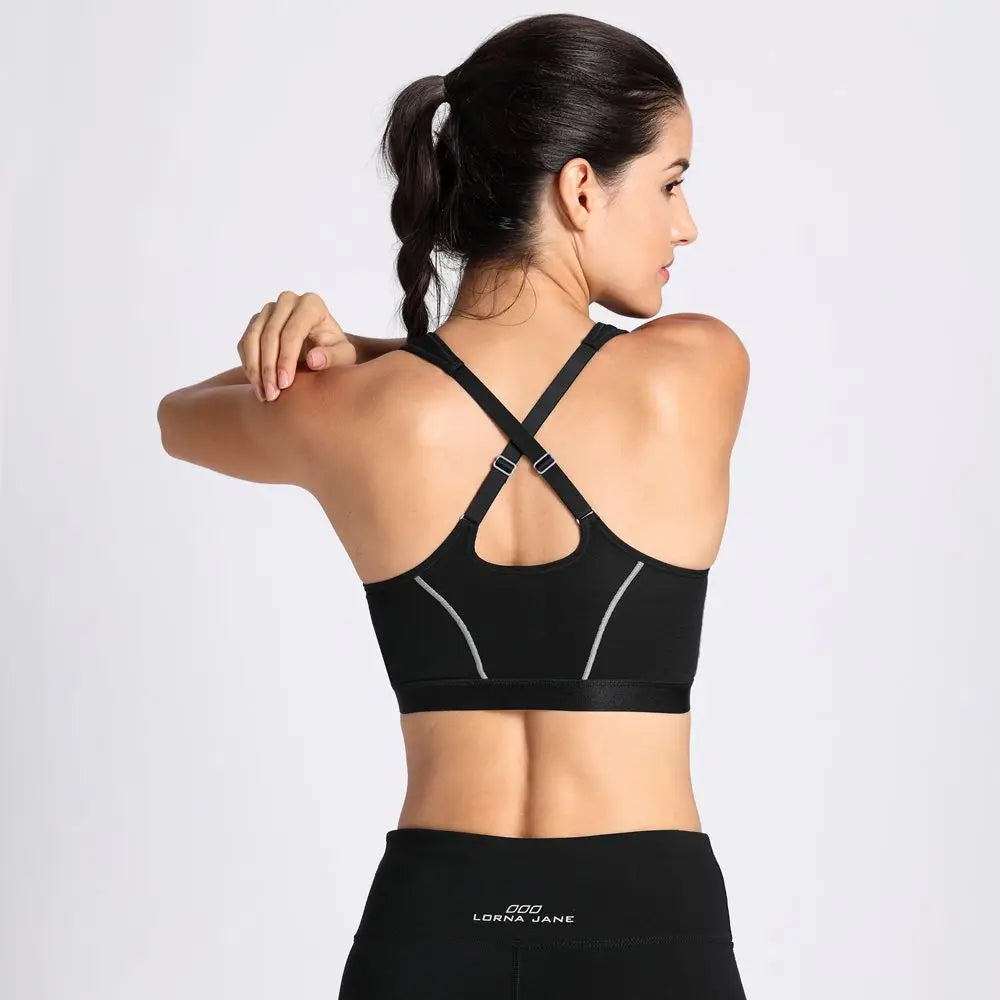 Women High Impact Front Closure Racerback Full Support Sports Bra