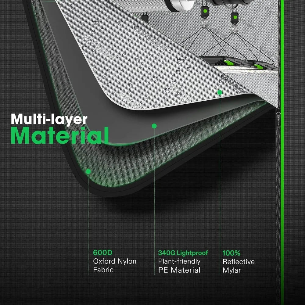 96"x48"x80" Reflective Mylar w/Observation Window and Floor Tray