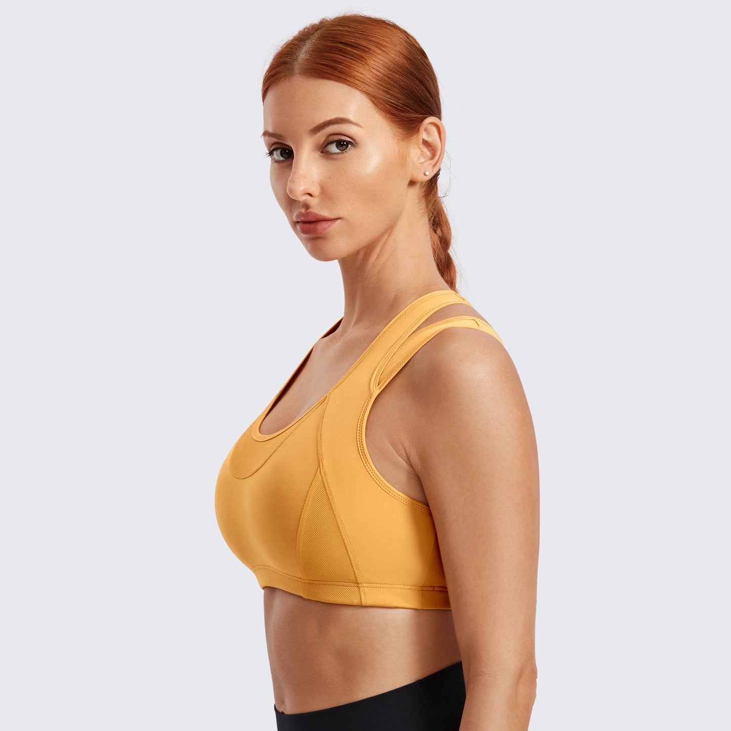 Mesh Patchwork Sports Bra - High Impact Support Bra