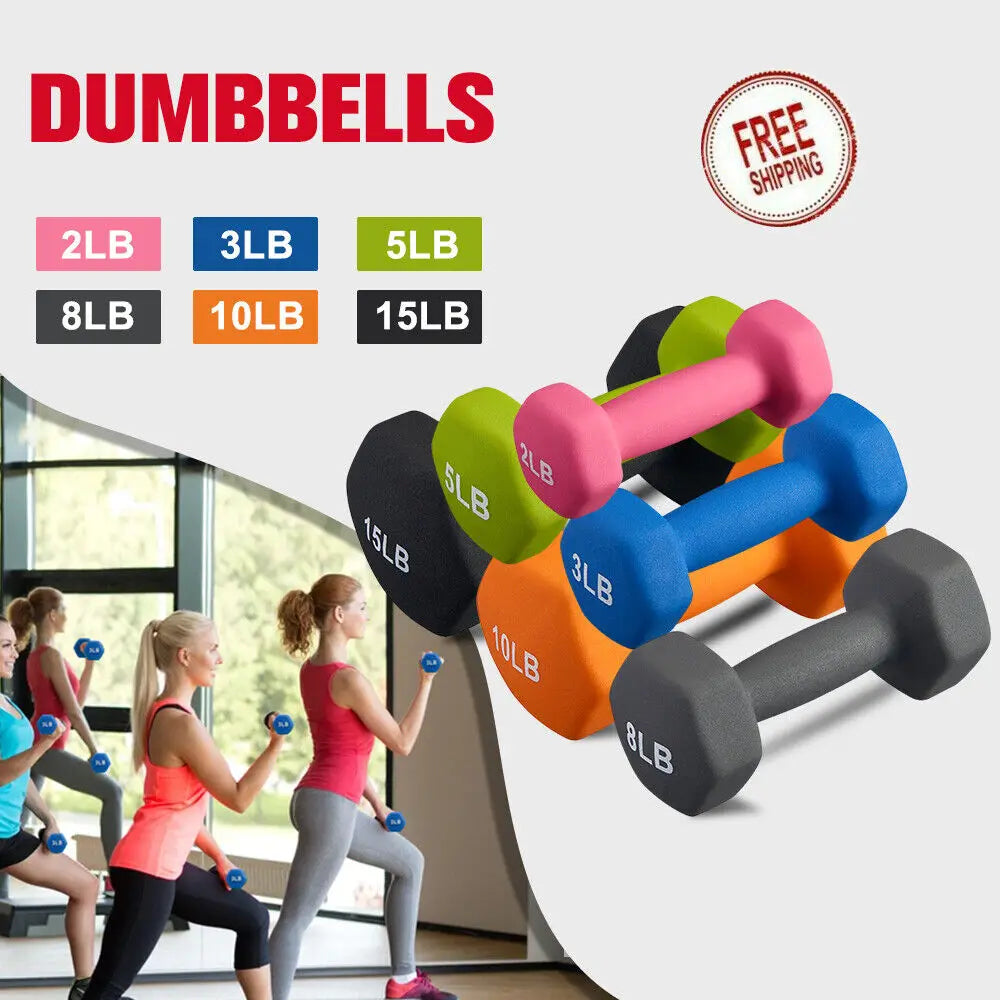 3-20lbs Hex Neoprene Coated Hand Weight Strength Lifting