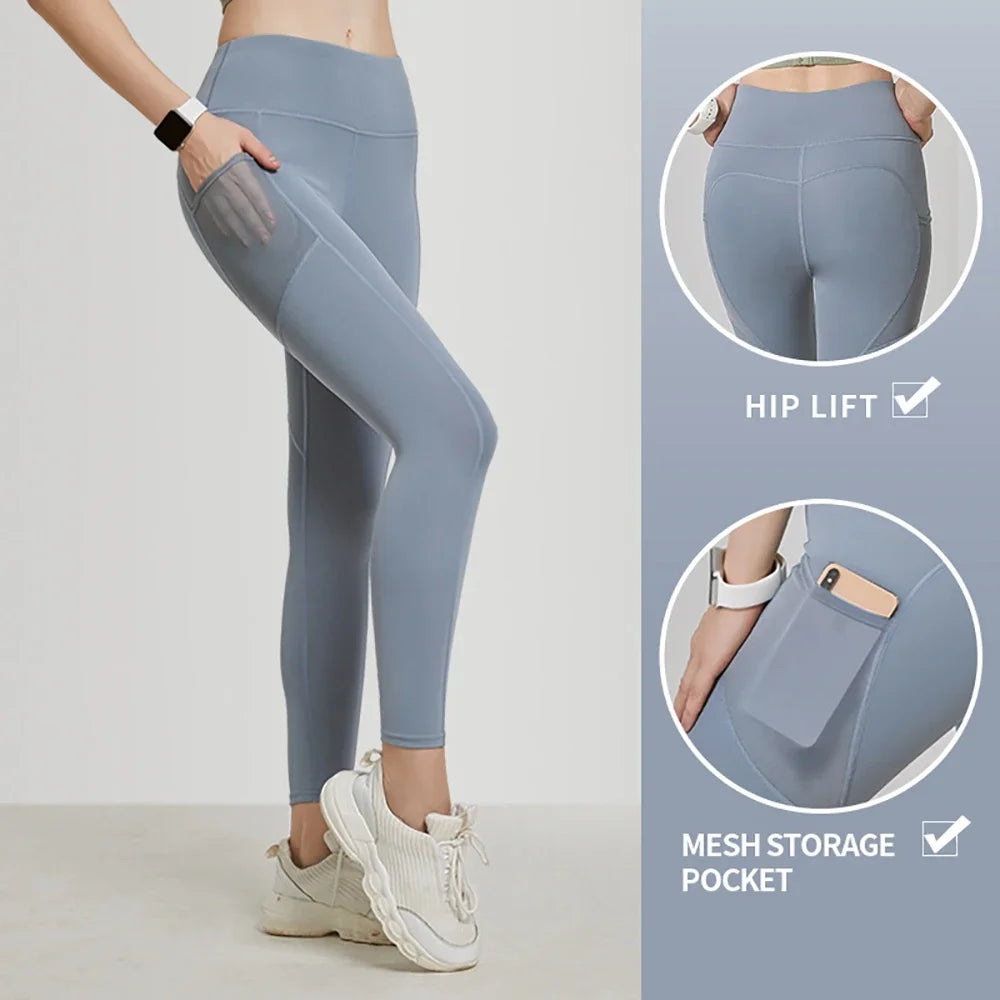 Women Fitness, Yoga Pants Solid Color, Stretchy Waist
