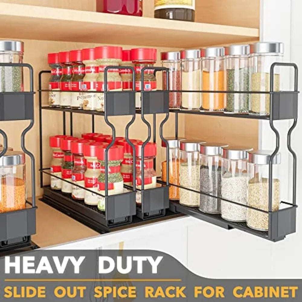 Heavy Duty Slide Out Spice Rack, Cabinet Organizer