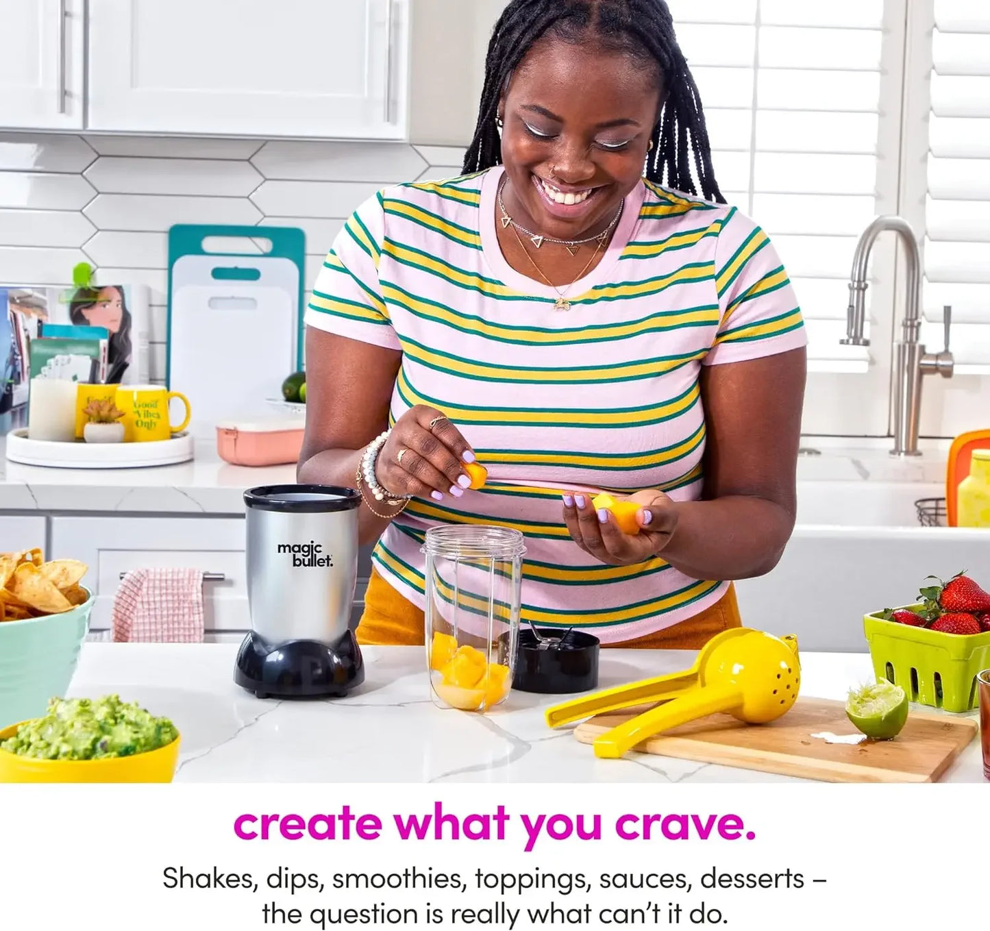 Magic Bullet Blender, Small, 11 Piece Set, Silver