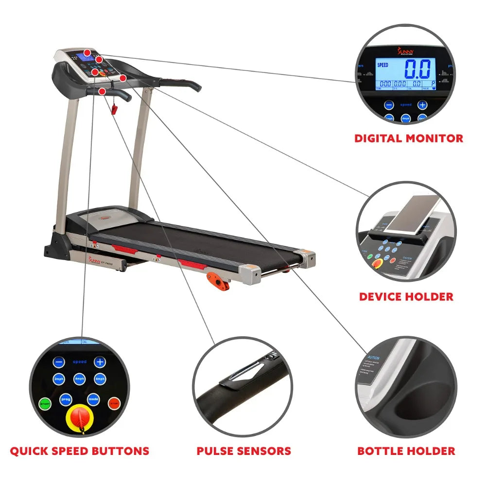 Folding Incline Treadmill w/Pulse Sensors