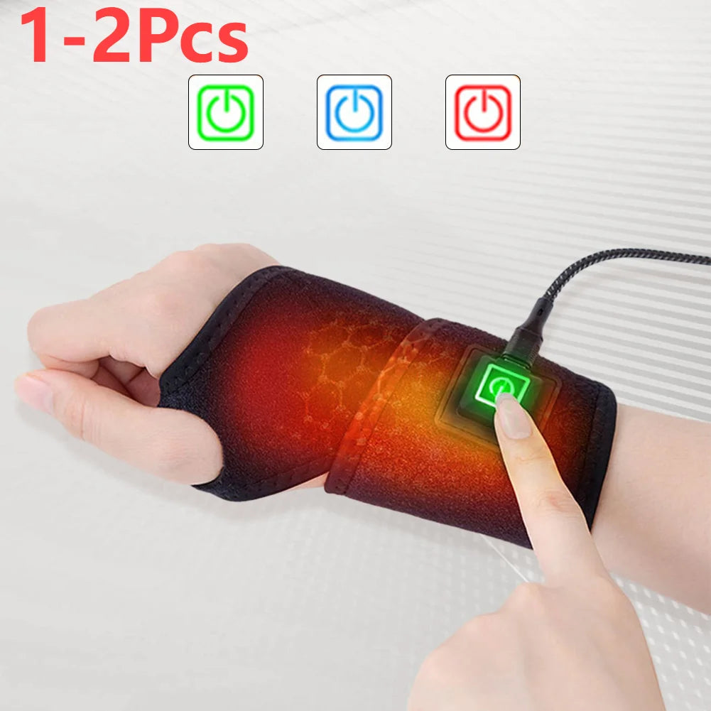 Electric Wrist Wrap Hot Compress Therapy Support Pain Relief