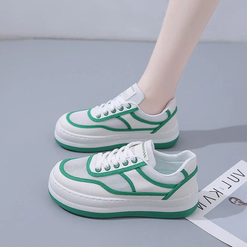 Ladies Summer Lace Up Walk/Run Casual Trainers Shoes