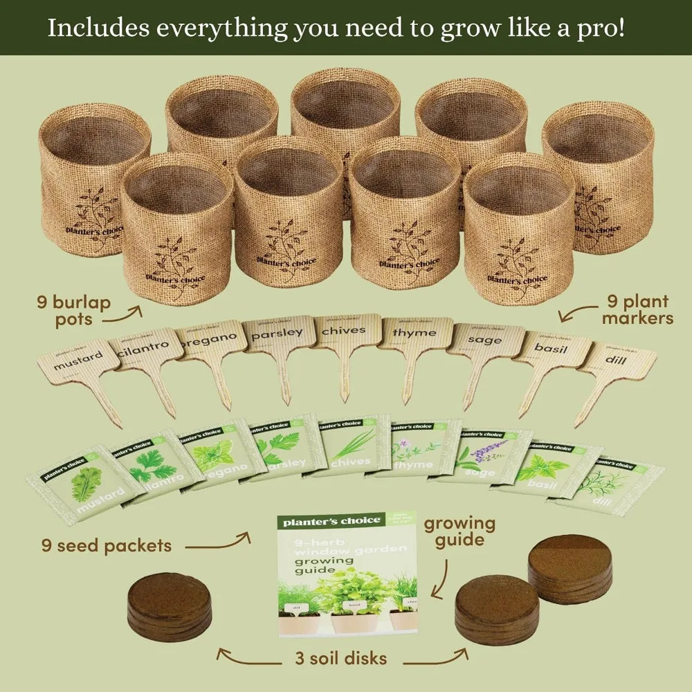 9 Herb Indoor Window Garden Kit