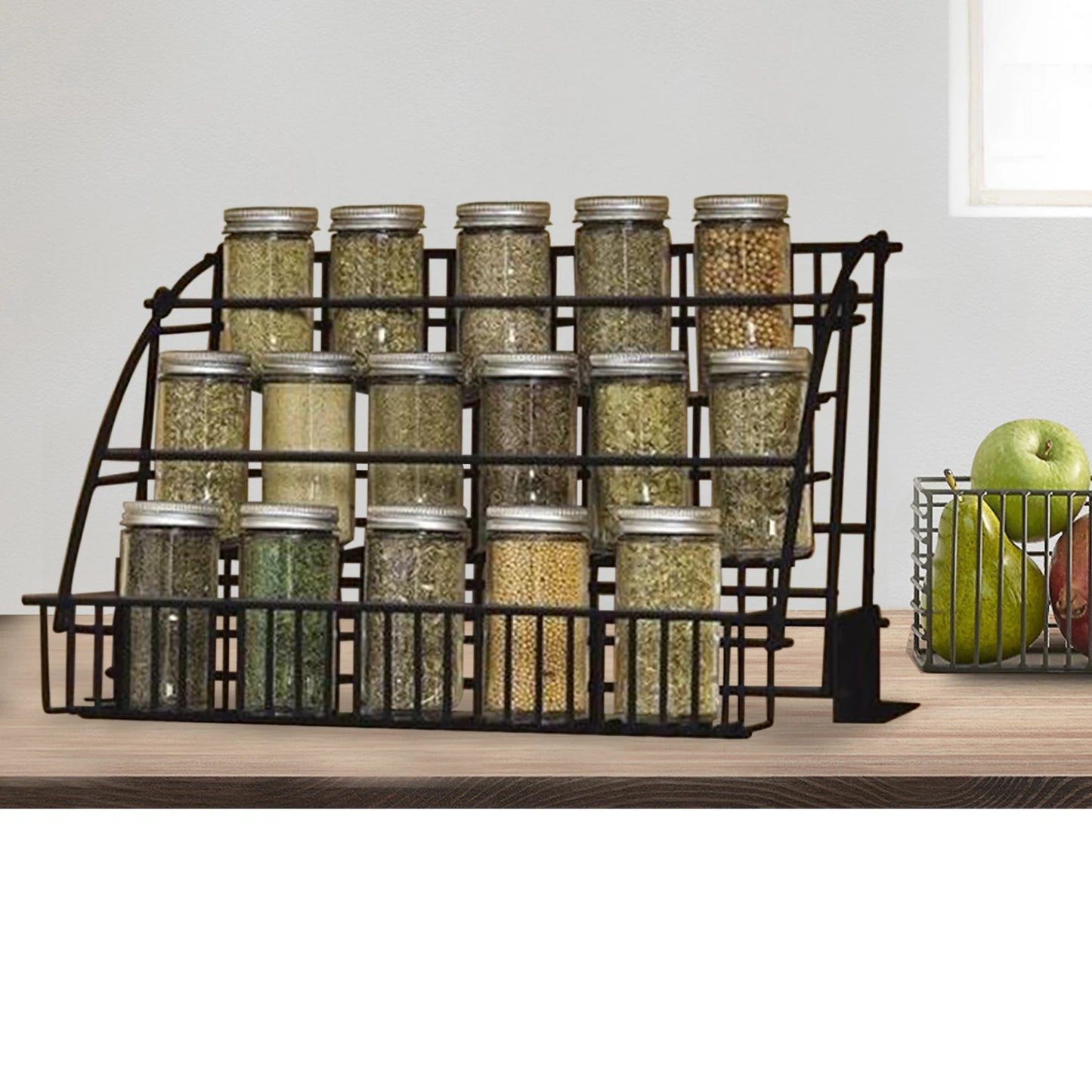 Pull Down Cabinet Spice Rack Organizer Storage Stand