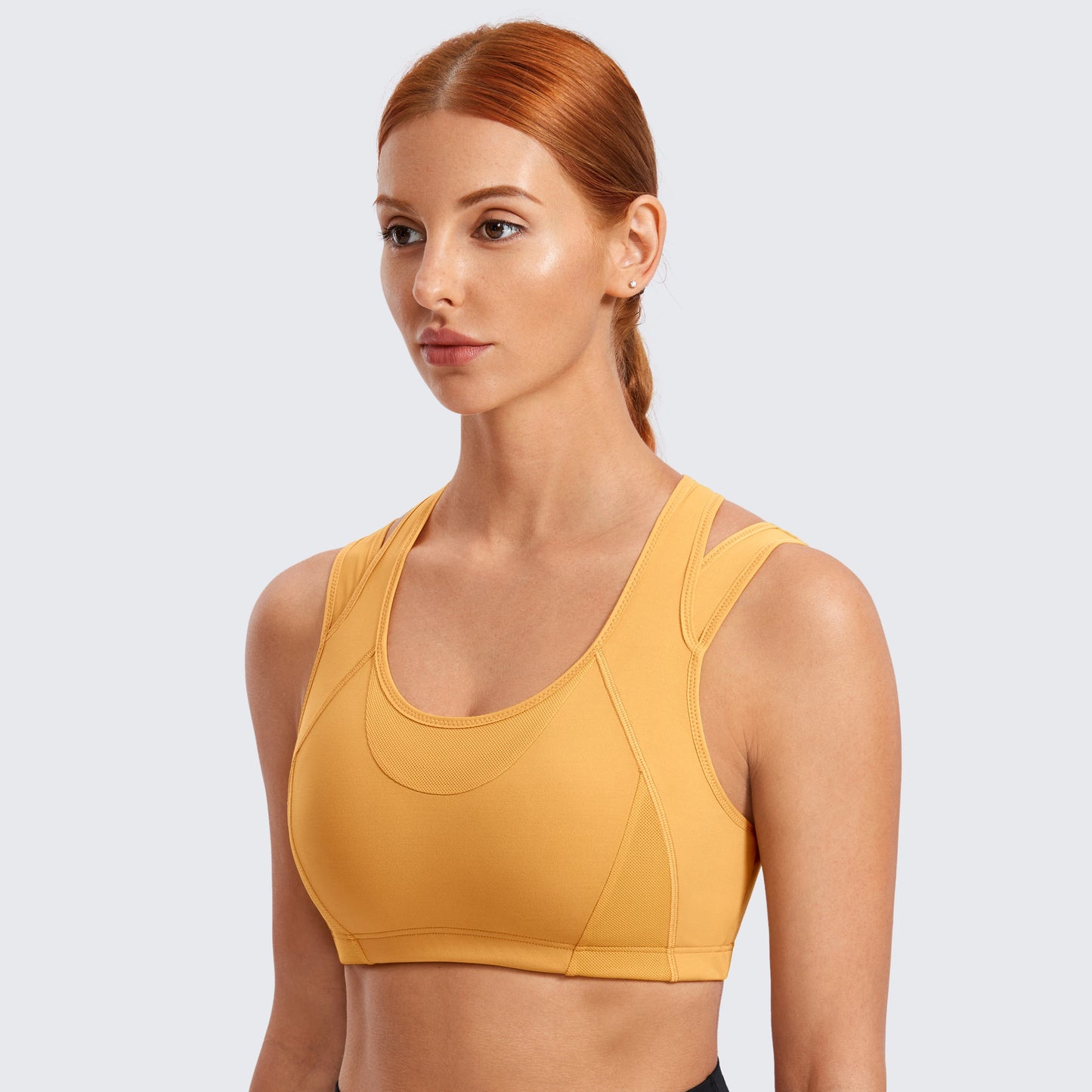 Mesh Patchwork Sports Bra - High Impact Support Bra