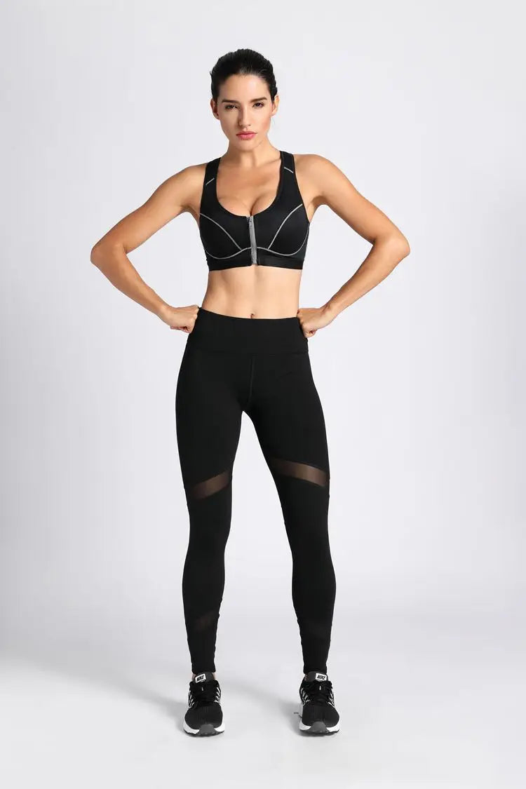 Women High Impact Front Closure Racerback Full Support Sports Bra