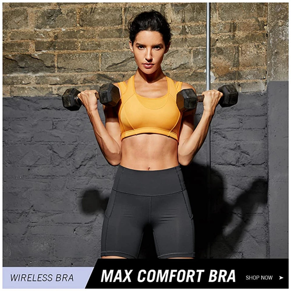 Mesh Patchwork Sports Bra - High Impact Support Bra