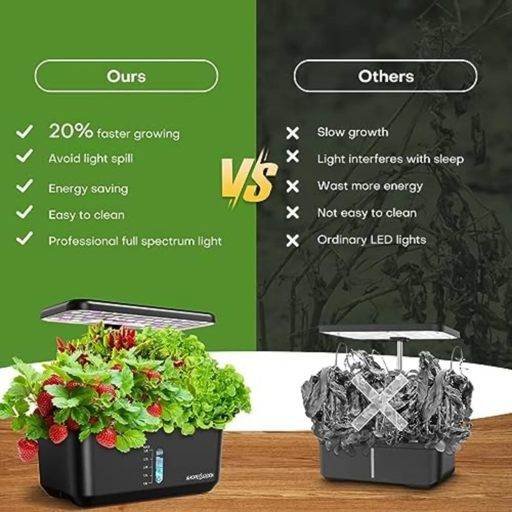 10 Pod Aeroponic Germination Kit, Herbs, Vegetables w/Lamp