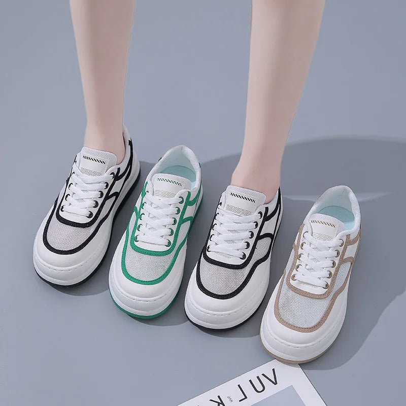 Ladies Summer Lace Up Walk/Run Casual Trainers Shoes