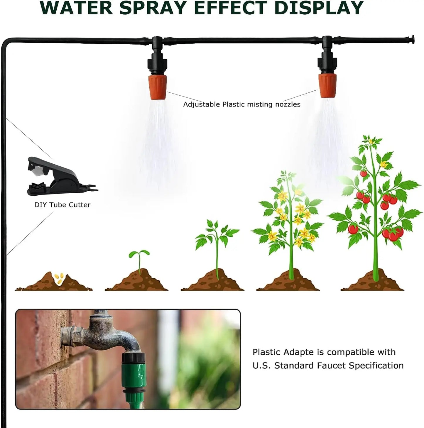 Walk-in Tunnel Greenhouse with Watering System Heavy Duty