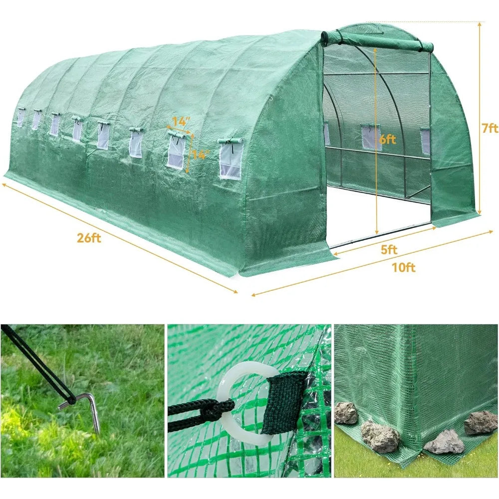 Large Heavy Duty Outdoor Walk in Tunnel Greenhouse