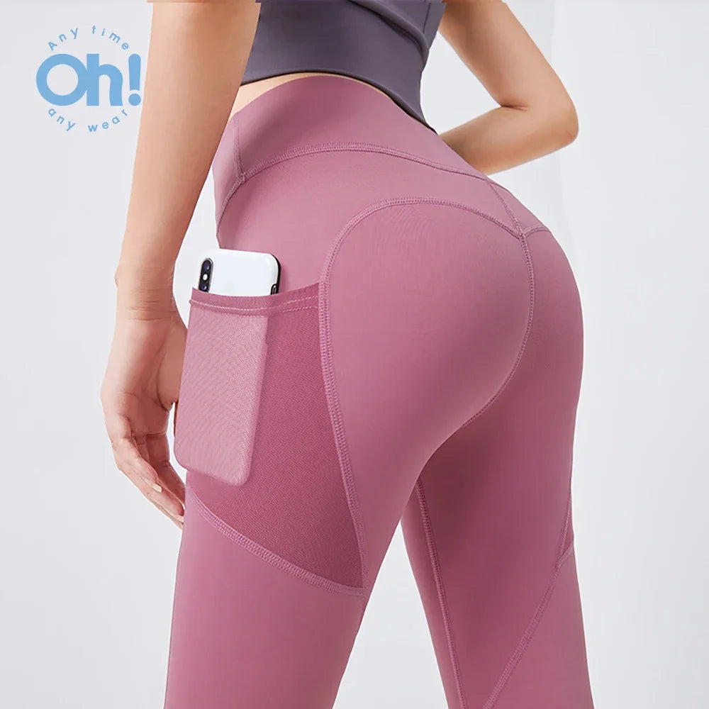 Women Fitness, Yoga Pants Solid Color, Stretchy  Waist