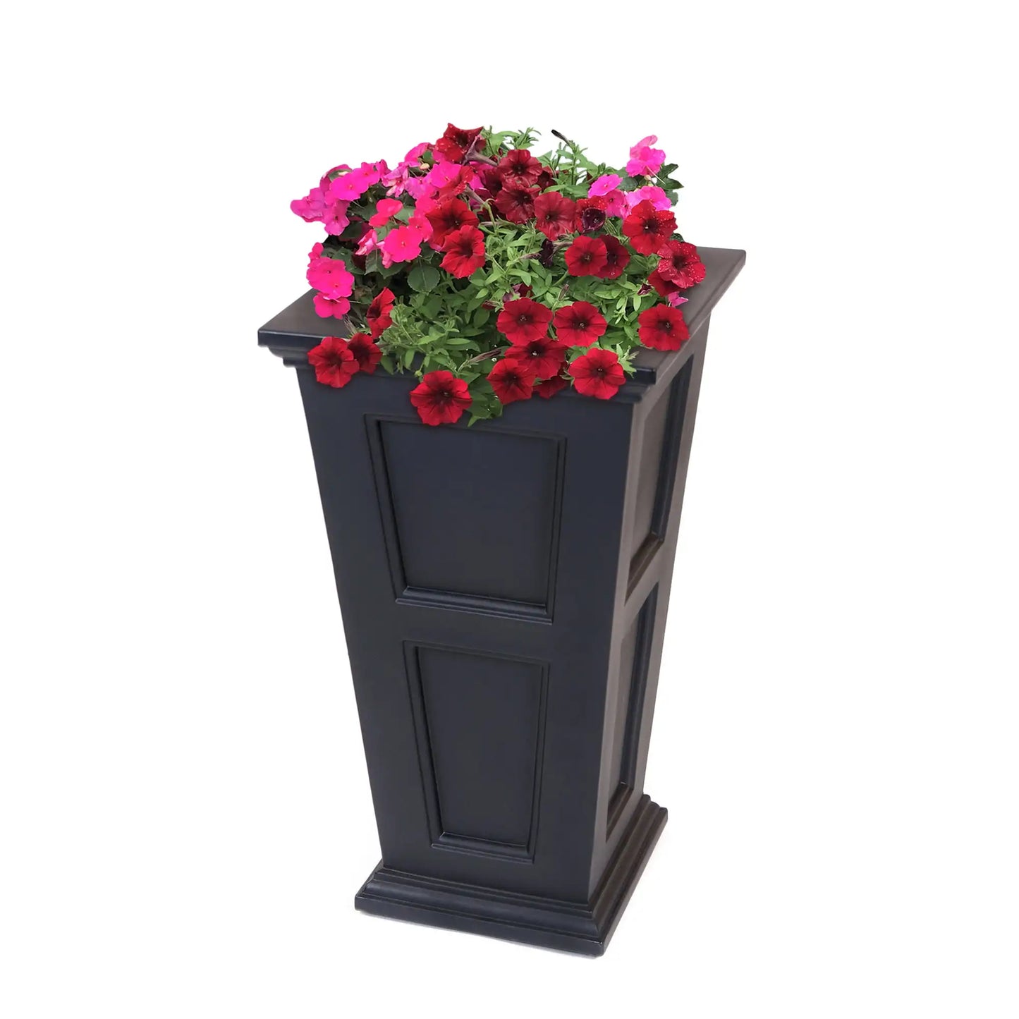 Square Black Planter 16" x 16" x 28" Tall