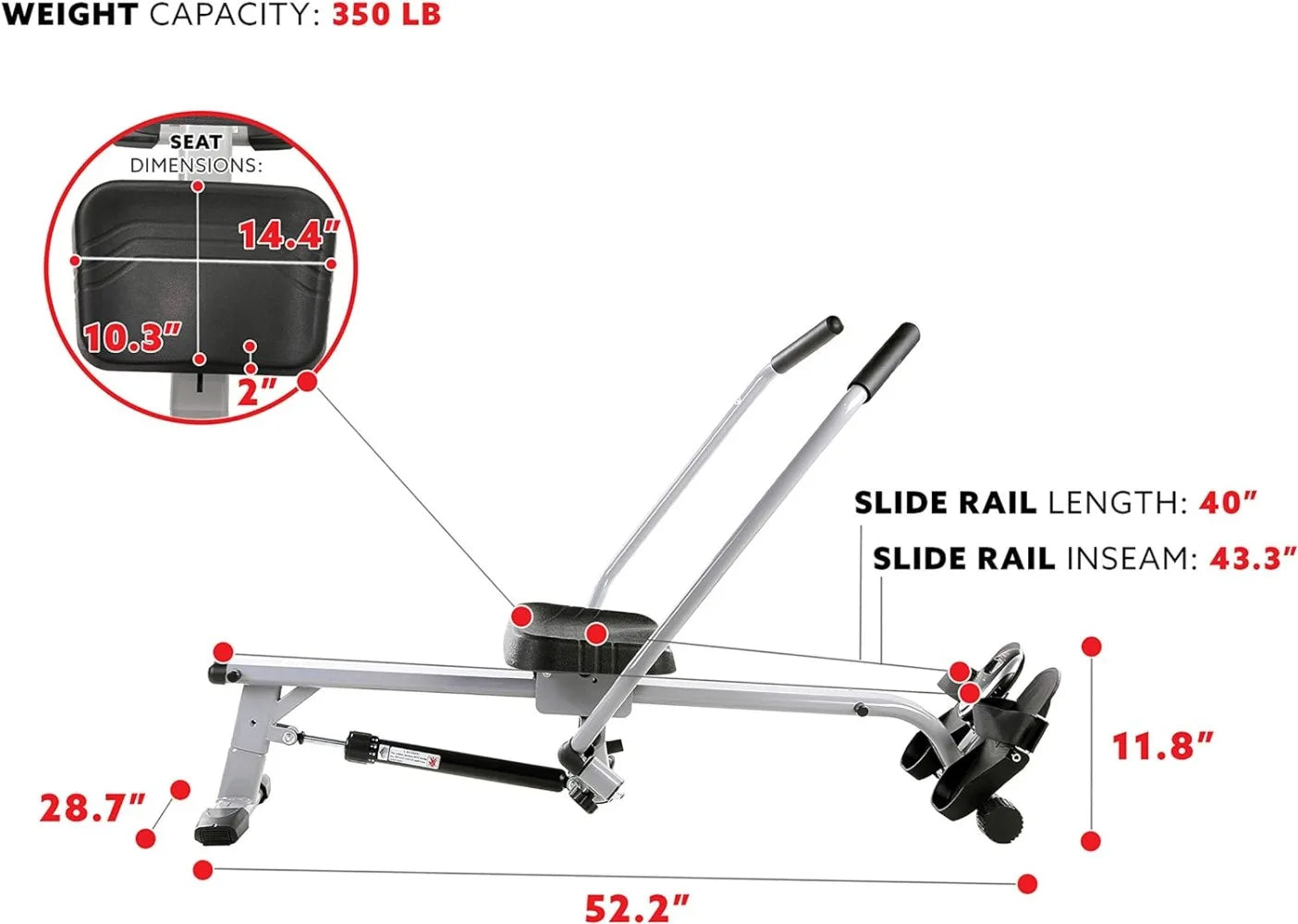 Full Motion Rowing Machine for Full-Body Workout