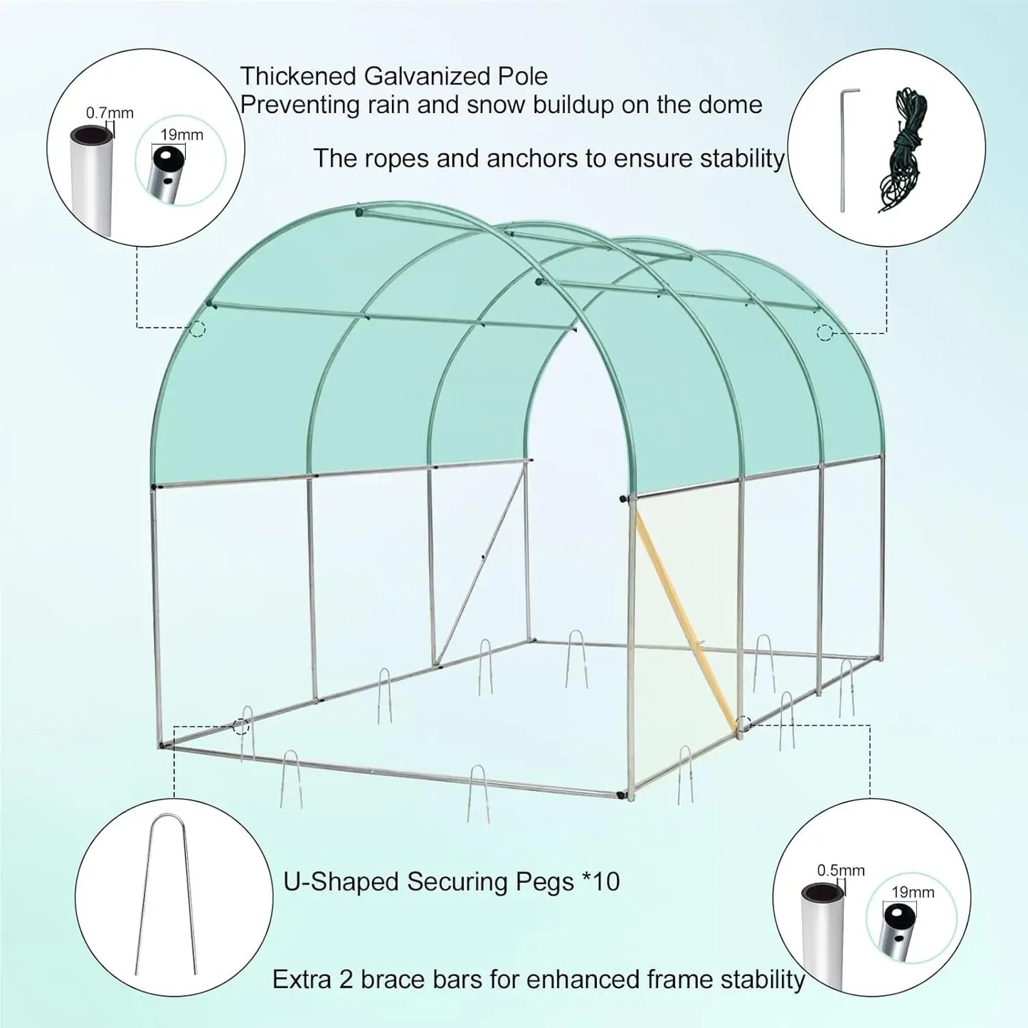 Walk-in Tunnel Greenhouse with Watering System Heavy Duty