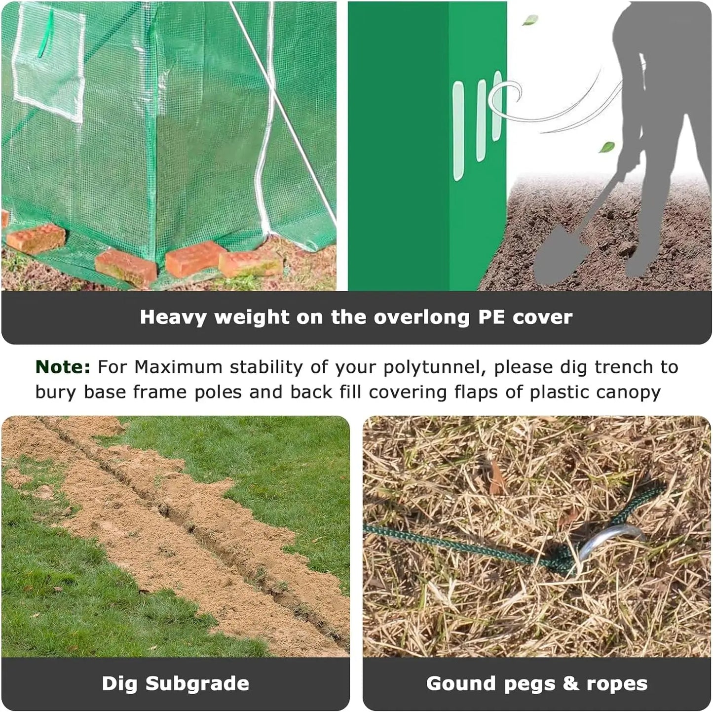 Walk-in Tunnel Greenhouse with Watering System Heavy Duty