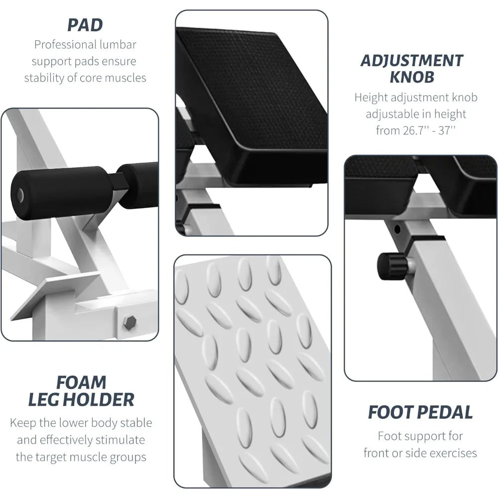 Hyperextension Bench with Angle Height Dual Adjustment