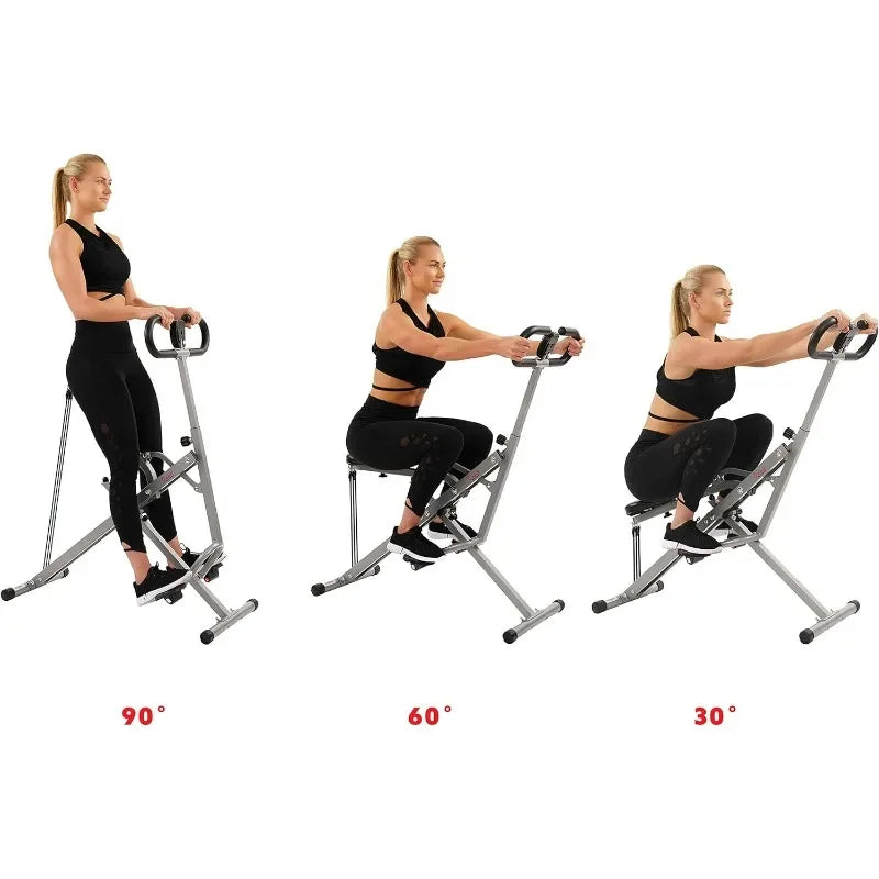 Row-N-Ride Squat Trainer for Glutes Workout w/Adjustable Resistance