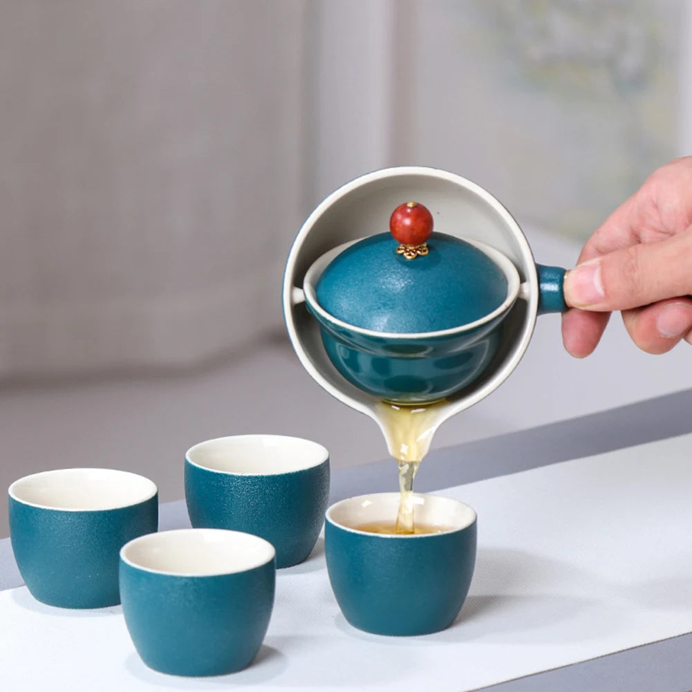 Semi-Automatic Ceramic Tea Infuser Teapot