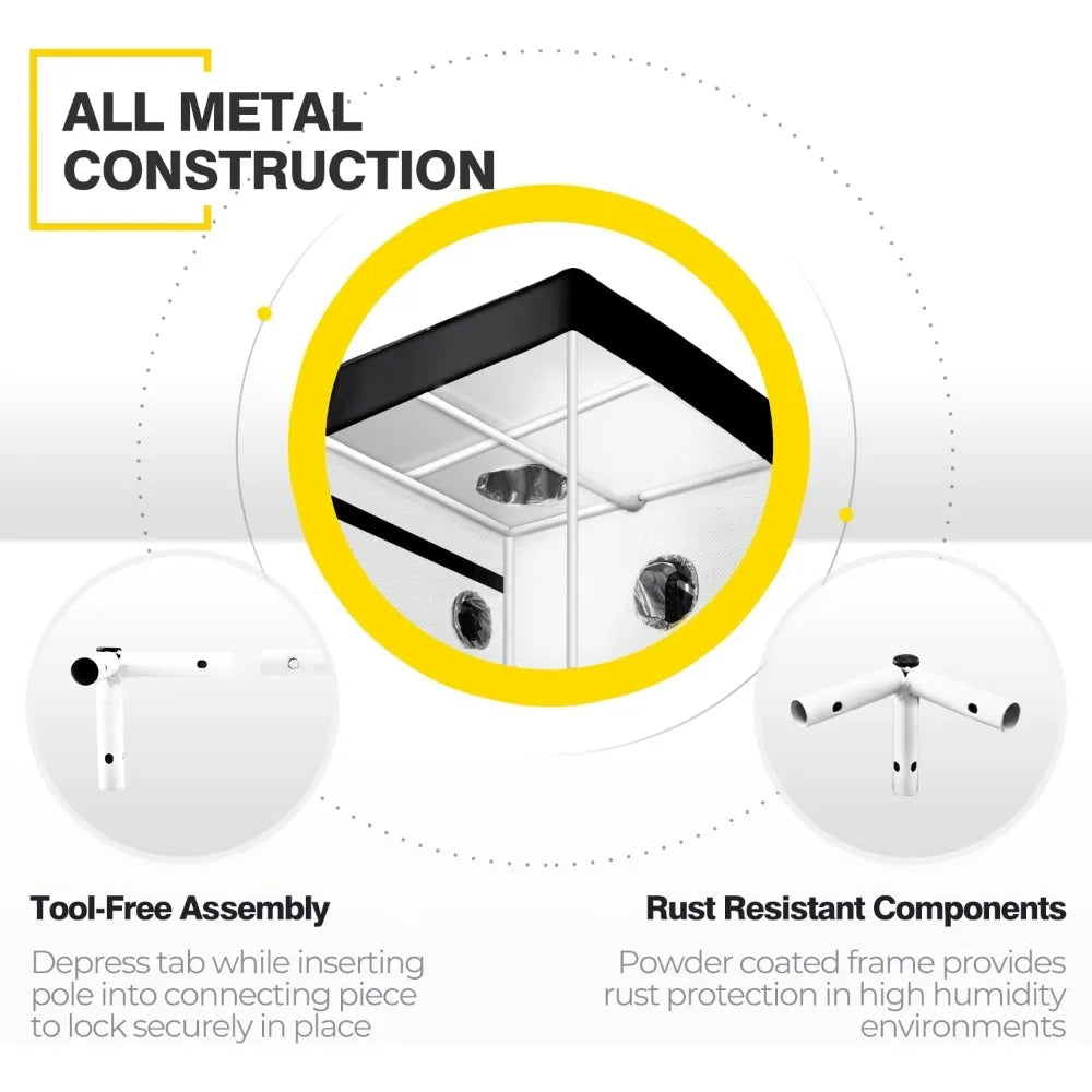 Hydroponic Grow Tent w/Observation Window, Removable Floor Tray