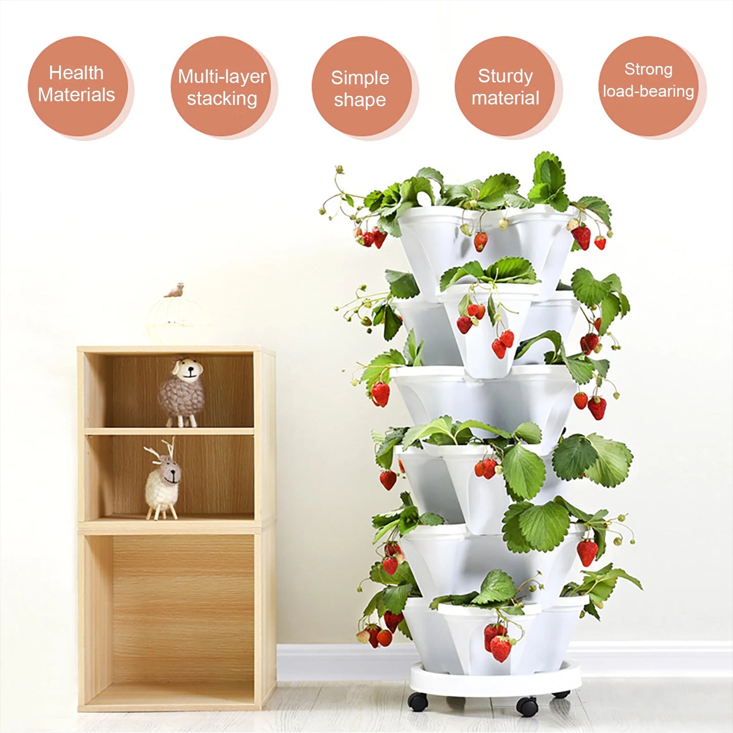 Three-Petal Vertical Flower, Strawberry, Vegetable Planters Garden