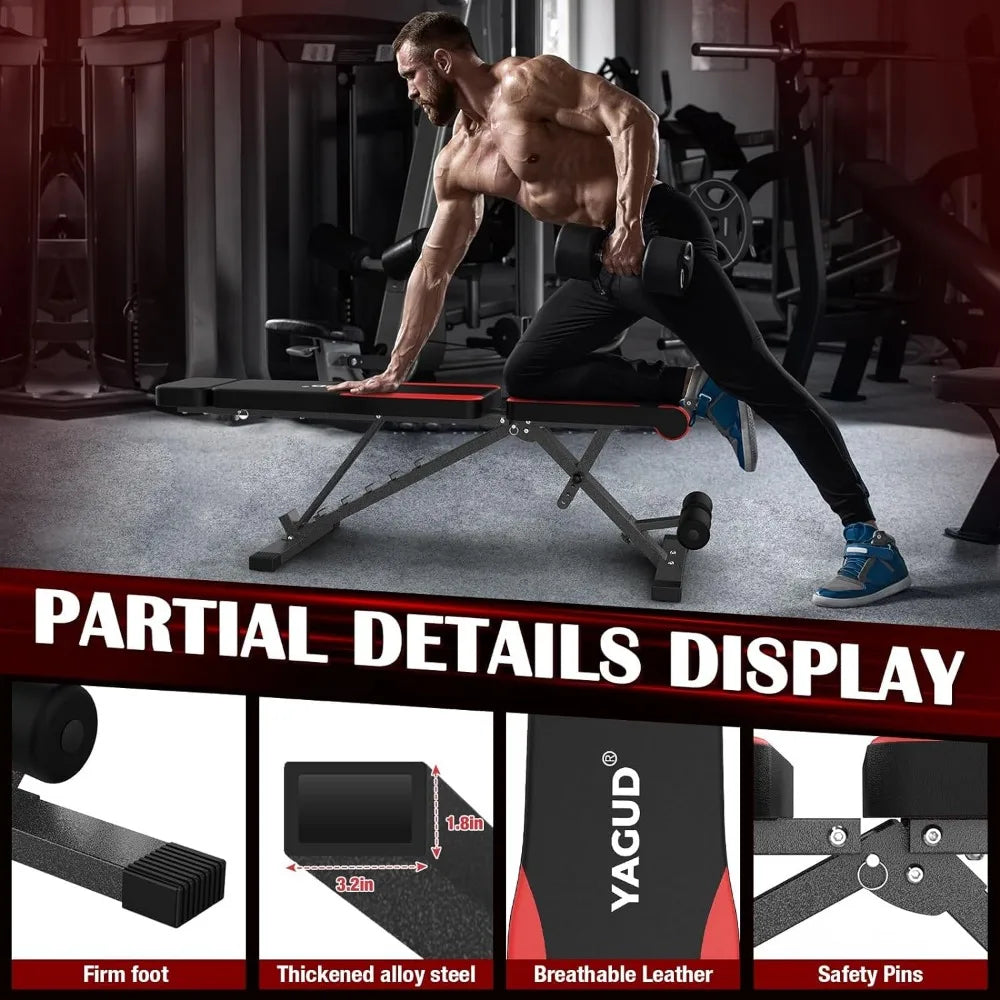 Adjustable Multi-purpose Workout Bench Press, 880 Lb. Capacity