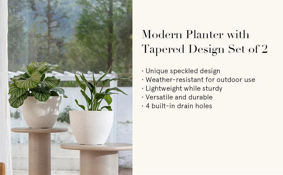 Indoor Outdoor Planter - 11.3" Garden Plant Pots Tree Planter