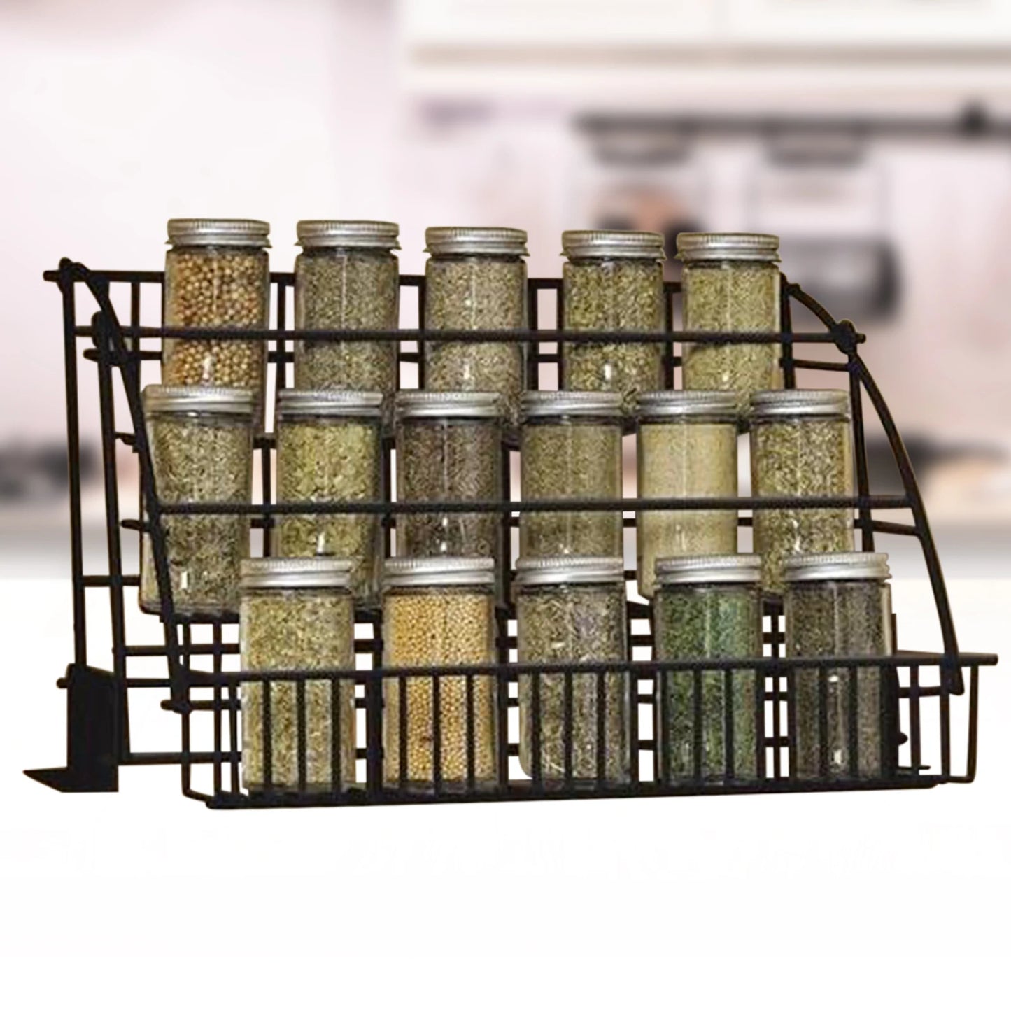 Pull Down Cabinet Spice Rack Organizer Storage Stand