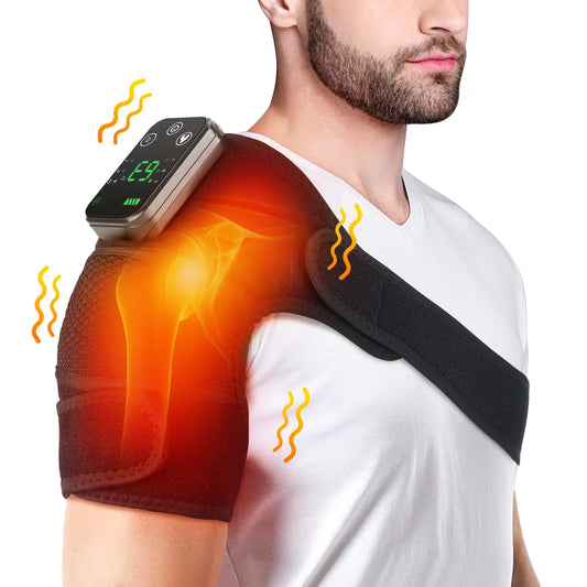 Electric Heating Shoulder Massage Pad Hot Compress Knee Massager Elbow Support Brace Vibration Massage Relive Arthritis Pain