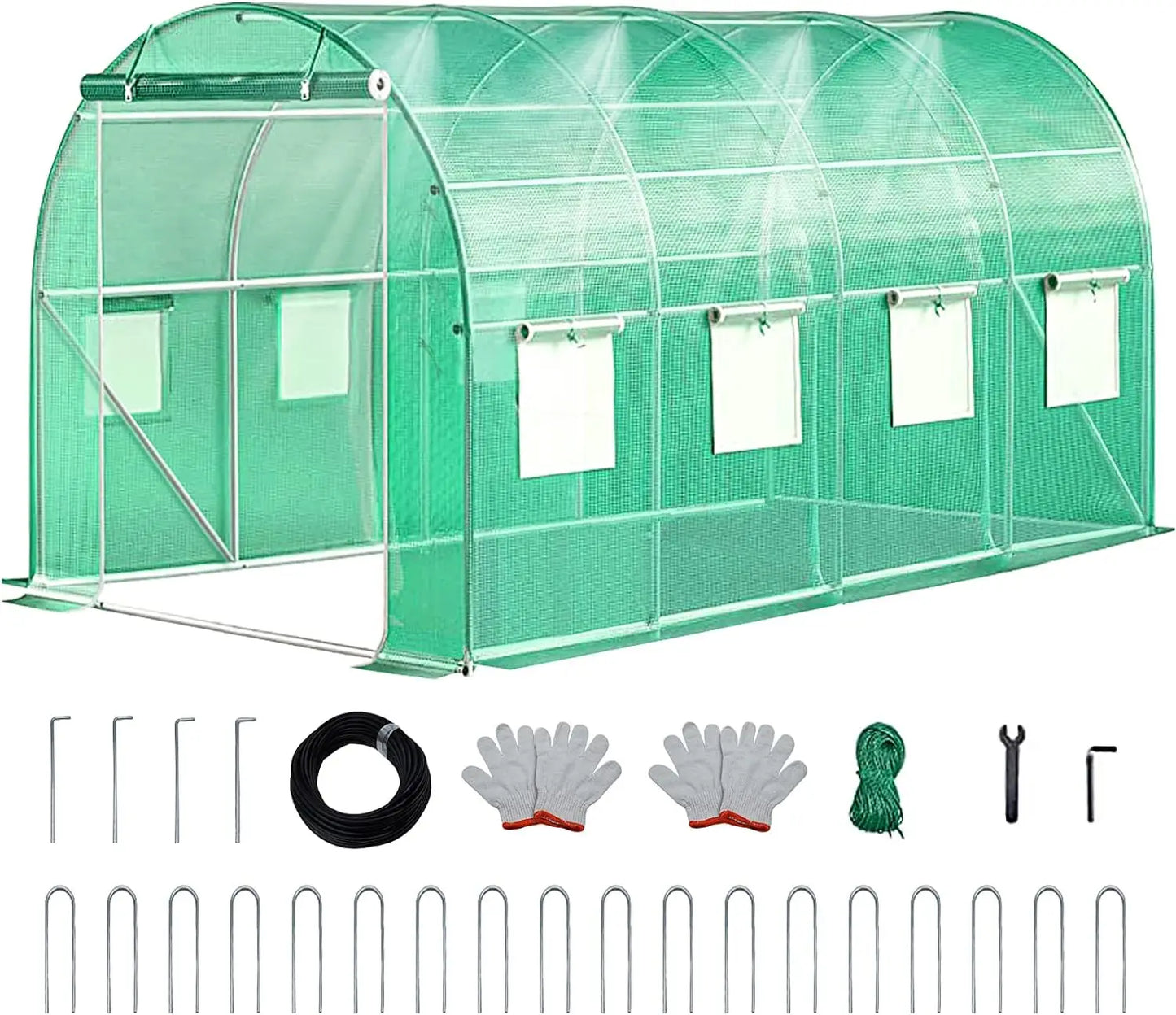 Walk-in Tunnel Greenhouse with Watering System Heavy Duty