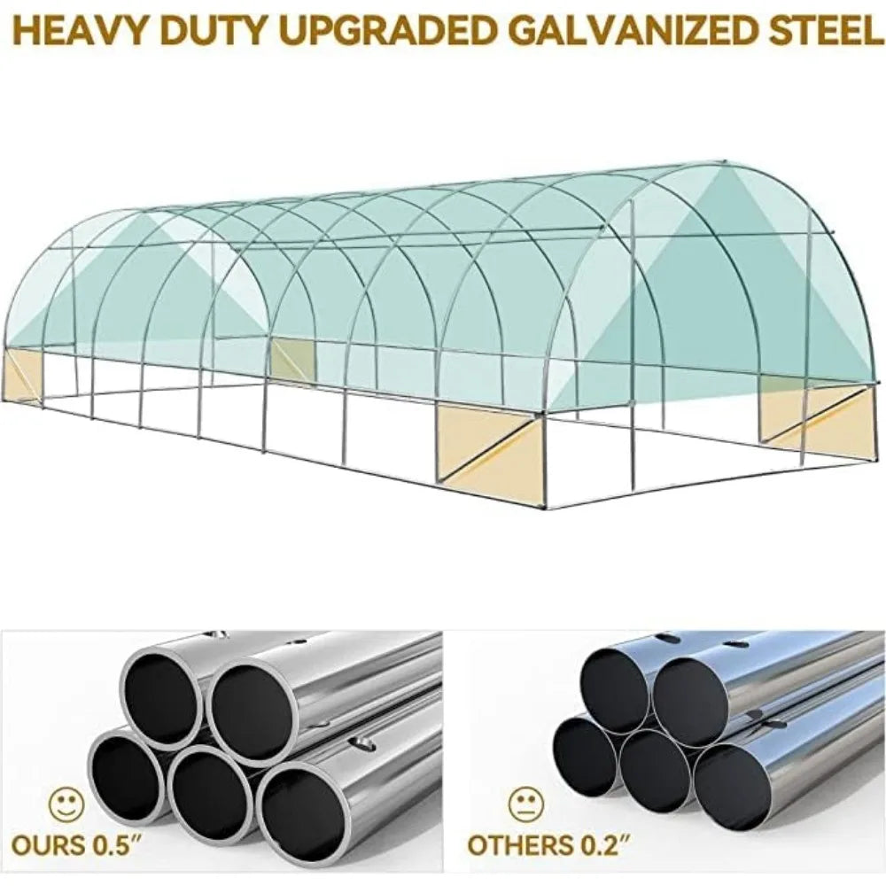 Large Heavy Duty Outdoor Walk in Tunnel Greenhouse